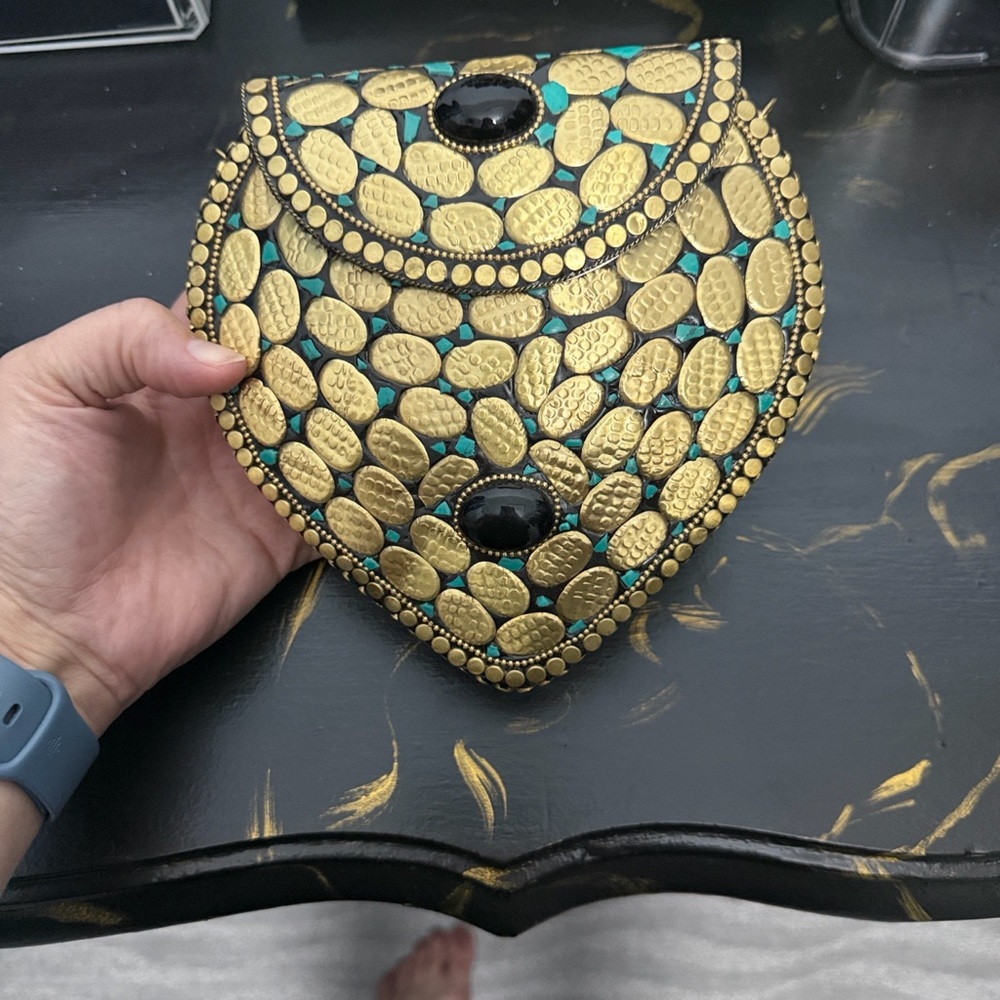 Gold and Black Mosaic Women Bag
